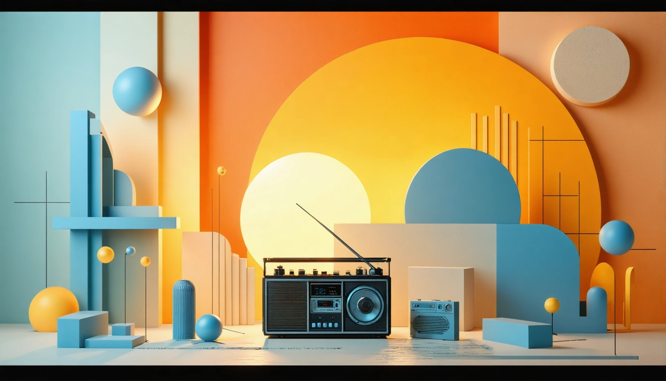 Coastal courtyard scene with sunlit walls and festival crowd